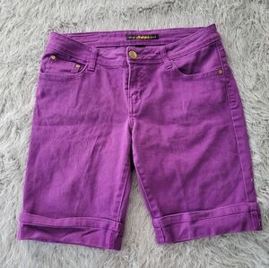 Vintage Southpole Bermuda Shorts Purple Gold Denim Cuffed Y2k Streetwear Cotton